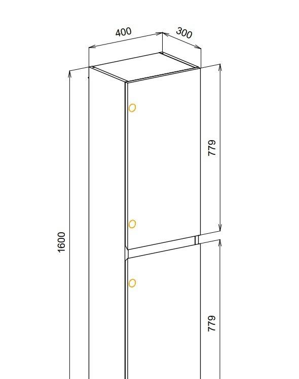 Cezares Molveno, Шкаф-пенал, MOLVENO-1600-2A-SC-NN