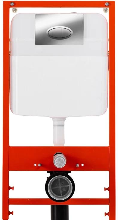 Cezares Stylus, Унитаз подвесной с инсталляцией и кнопкой, CZR-513-TH-R/CZR2316SC/BB026/BB051CR