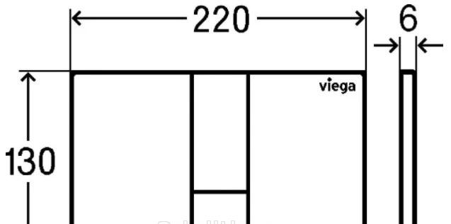 Кнопка смыва - Viega, Prevista, 0.6x22x13 см, 773304