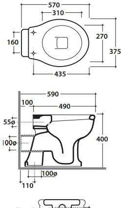 Globo Genesis, Унитаз приставной, PA002.BI