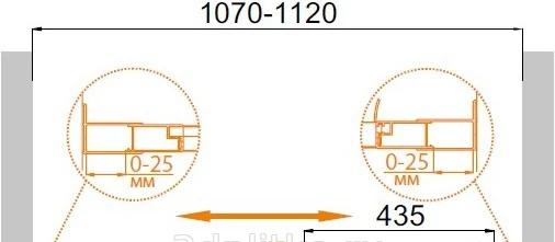 Душевая дверь - Cezares, Molveno, 110x195 см, MOLVENO-BF-1-110-P-Cr / BF-1-110-P-Cr