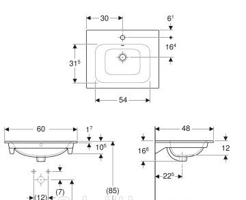 Geberit Renova Plan, Раковина, 122260000