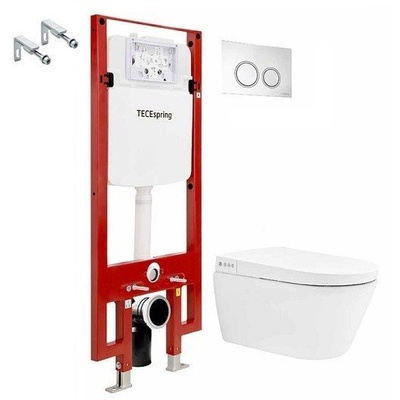 Tece TECEspring, Унитаз подвесной с инсталляцией и кнопкой, S955799