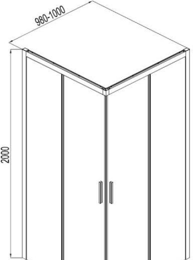 Душевой уголок - Aquanet, Pleasure, 100x100x200 см, AE60-S-100x100U-BT / 00225502