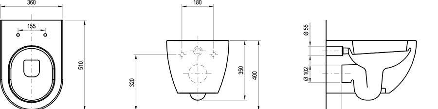 Ravak Uni Chrome, Унитаз подвесной, X01516