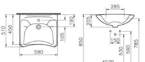 Vitra Arkitekt, Раковина, 6147B003-0001