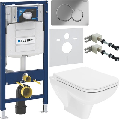 Geberit без коллекции, Унитаз подвесной с инсталляцией и кнопкой, E77725-0