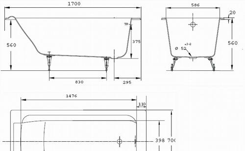 Jacob Parallel, Чугунная ванна, E2947-00 RUB / E2947-00