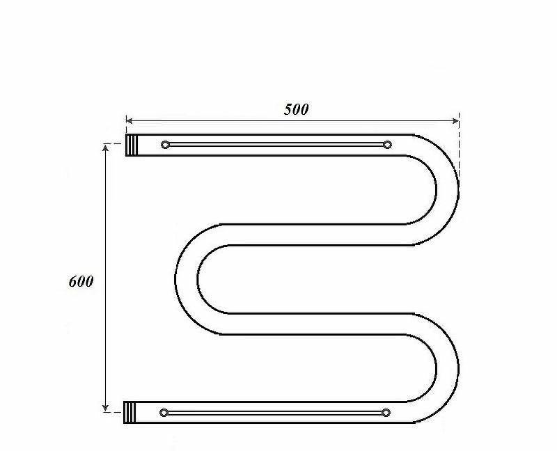 Полотенцесушитель водяной - Point, М-образный, 5.6x50x63.2 см, PN38665P
