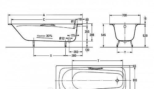 Castalia Prime, Чугунная ванна, E2925-00 RUB / E2925-00