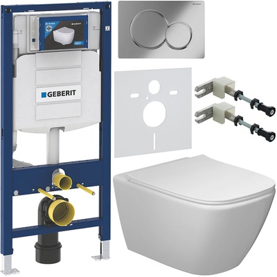 Geberit без коллекции, Унитаз подвесной с инсталляцией и кнопкой, BB10150CB