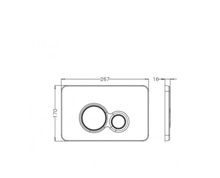 Кнопка смыва - Bettoserb, Jerez Sava Fix Slim, 1.6x26.7x17 см, 40006458