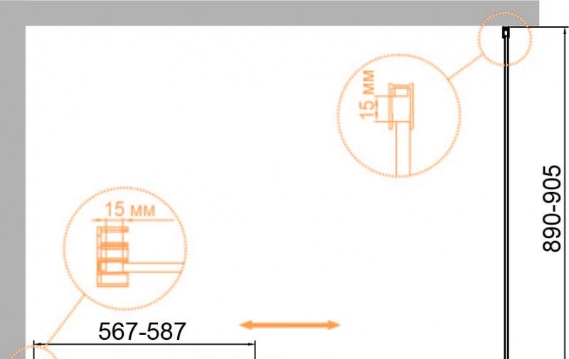Душевой уголок - Cezares, Duet, 130x90x195 см, DUET SOFT-M-AH-1-130/90-C-Cr