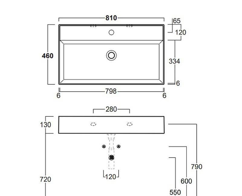 Раковина - Simas, Agile, 46x81x13 см, EGC112-00