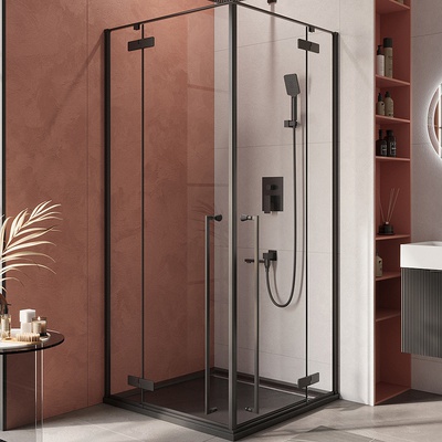 Душевой уголок - Cezares, Liner, 90x90x195 см, LINER-A-2-90-C-NERO