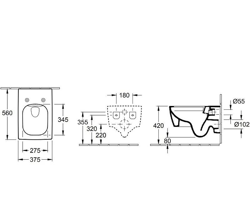 Villeroy&Boch Memento 2.0, Унитаз подвесной, 00332226 / 4633R001