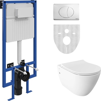 Bocchi Venezia, Унитаз подвесной с инсталляцией и кнопкой, CLA100B1/SOSK