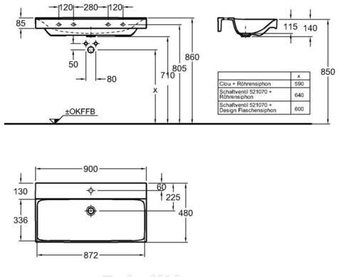 Раковина - Geberit, Xeno², 48x90x14 см, 127090 000 / 500.531.01.1 / 127090000