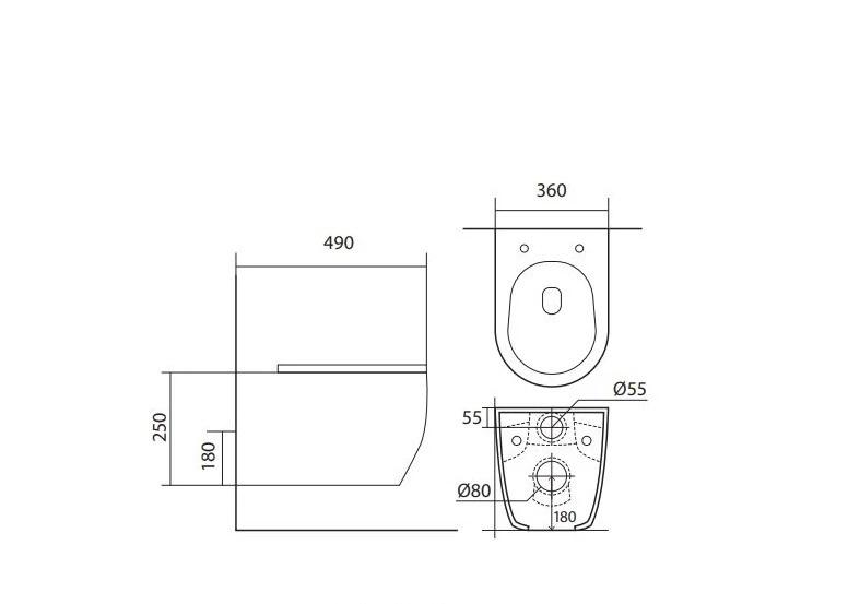 Aquatek Европа, Унитаз подвесной с инсталляцией и кнопкой, Set AQUATEK ЕВРОПА New cm