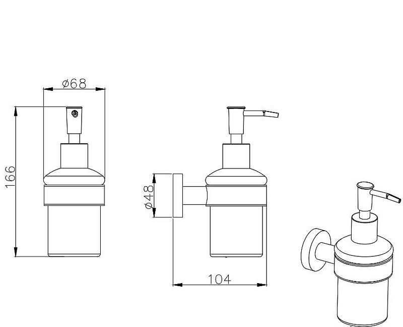 Aquatek Вега, Дозатор для жидкого мыла, AQ4005CR