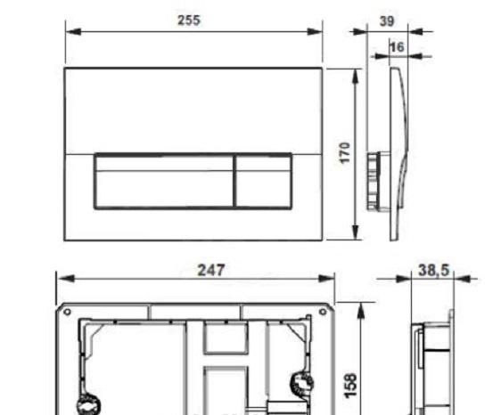 Кнопка смыва - Roca, Active, 3.9x25.5x17 см, 8901170B1
