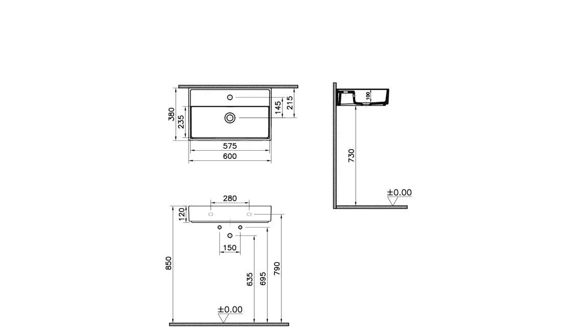 Vitra ArchiPlan, Раковина, 7401B003-0001