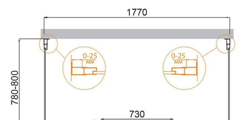 Душевой уголок - Cezares, Molveno, 80x180x195 см, MOLVENO-AH-22-180/80-P-Cr