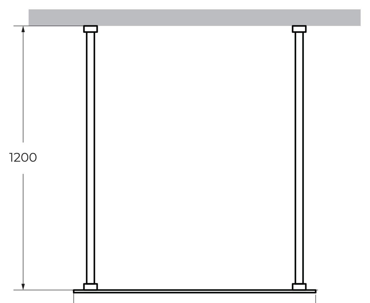 Душевая перегородка - Cezares, Liberta, 110x120x195 см, LIBERTA-L-2-110-120-C-NERO
