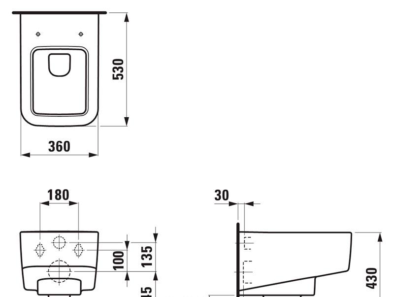 Laufen Pro, Унитаз подвесной, 8.2096.0.000.000.1