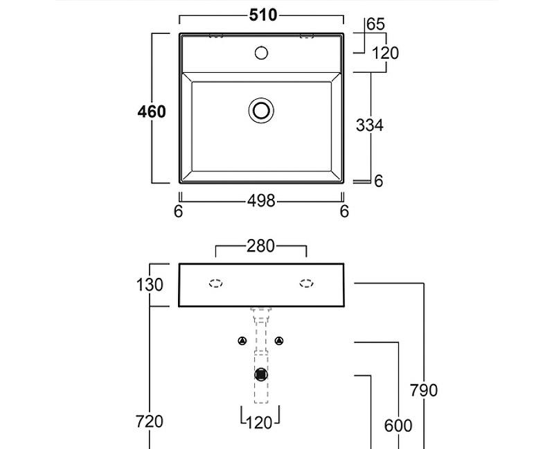 Раковина - Simas, Agile, 46x51x13 см, 616120R1