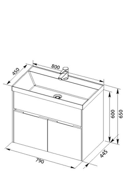 Aquanet Латина, Тумба для раковины, 00179638