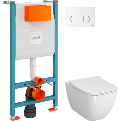 Vitra Shift, Унитаз подвесной с инсталляцией и кнопкой, Gelbach 001 ST GL-WT