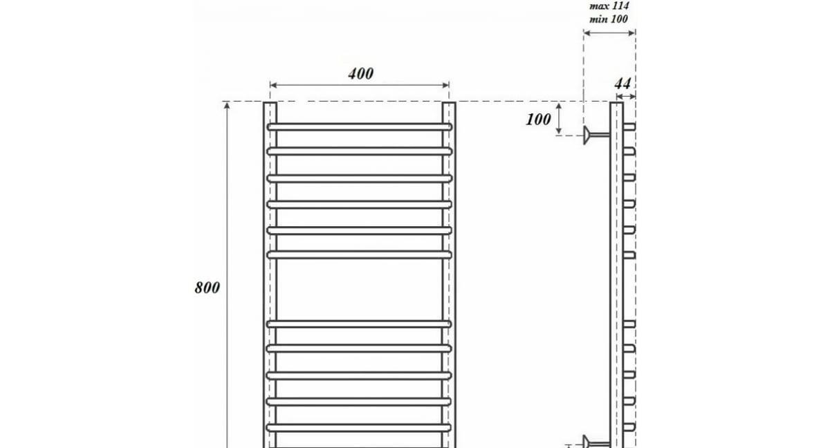 Полотенцесушитель электрический - Point, Альфа, 11.4x40x80 см, PN05148SE