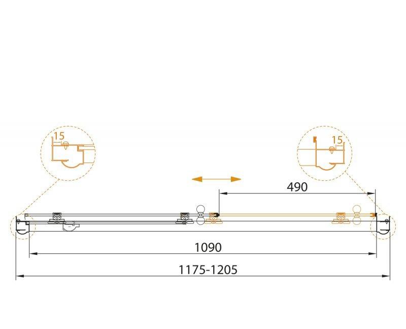 Душевая дверь - Cezares, Giubileo, 140x195 см, GIUBILEO-BF-1-140-C-G
