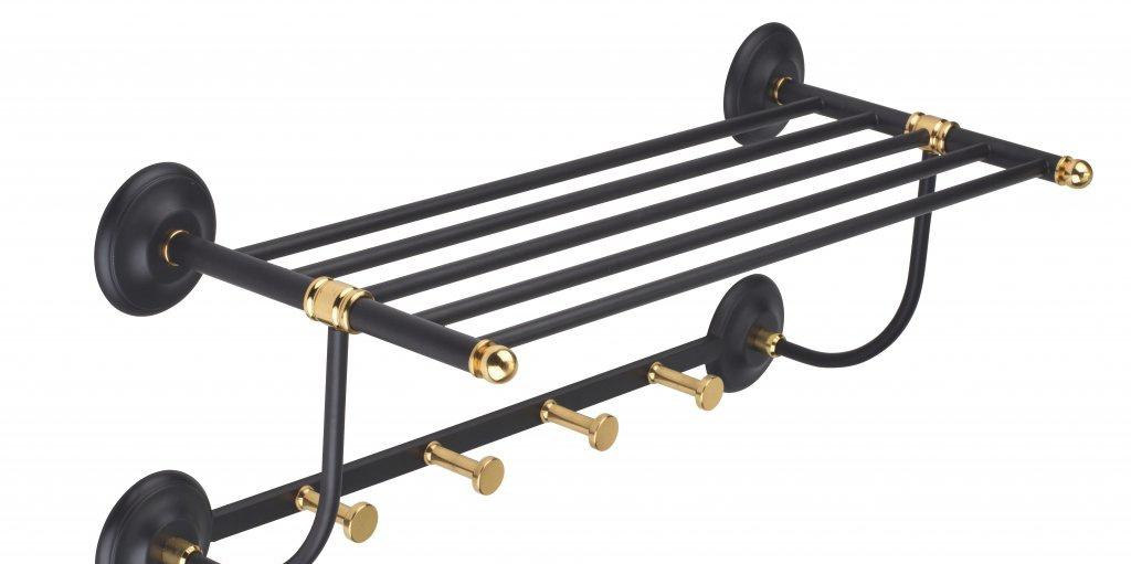 Art&Max Sophia, Полка с полотенцедержателем, AM-2151-Nero/Do-Ant