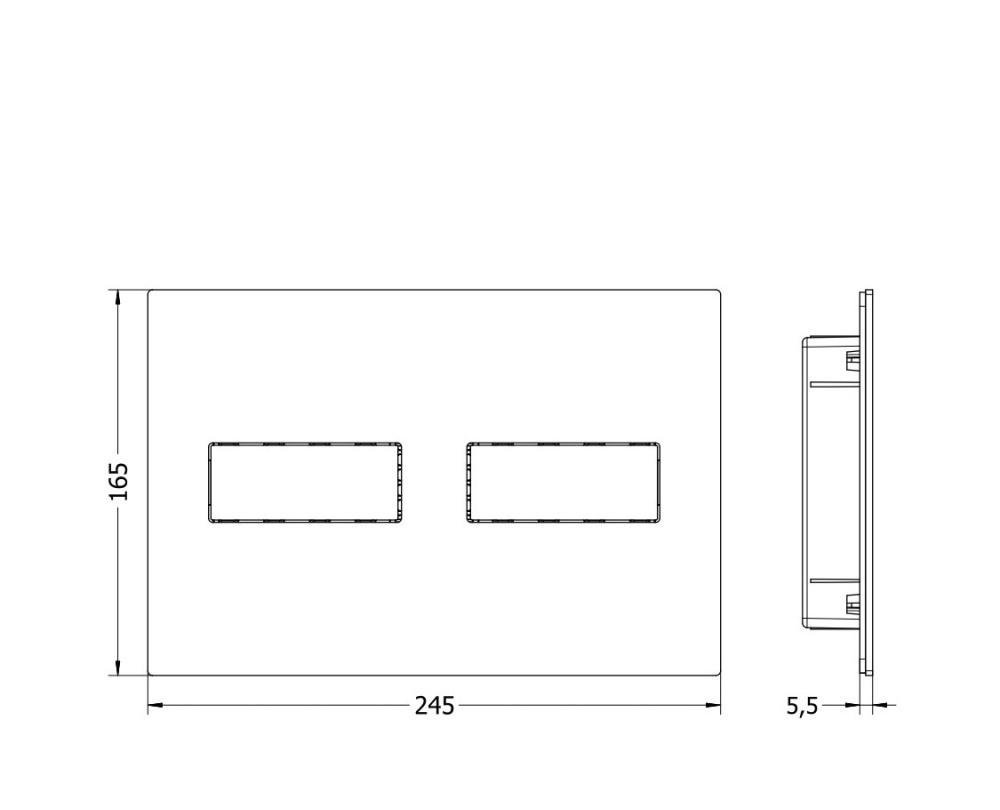 Кнопка смыва - ArtCeram, Inox, 5.5x24.5x16.5 см, 711.000.BS