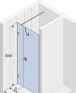 Душевая дверь - Cezares, Elena, 200x195 см, ELENA-W-B-13-100+60/40-C-Cr / ELENA-B-13-100+60/40-C-Cr