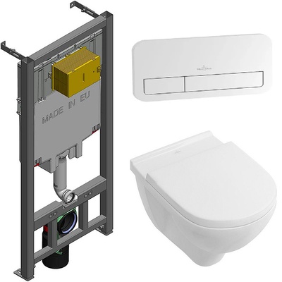 Villeroy&Boch O.Novo, Унитаз подвесной с инсталляцией и кнопкой, IS90138.801900