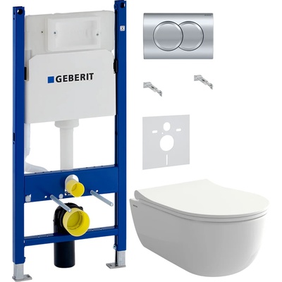 Geberit без коллекции, Унитаз подвесной с инсталляцией и кнопкой, IS100151.741701