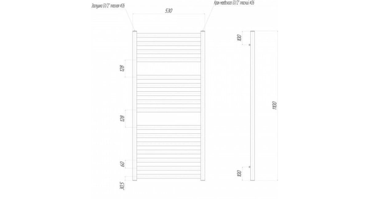 Полотенцесушитель водяной - Lemark, Bellario, 7x50x110 см, LM68116