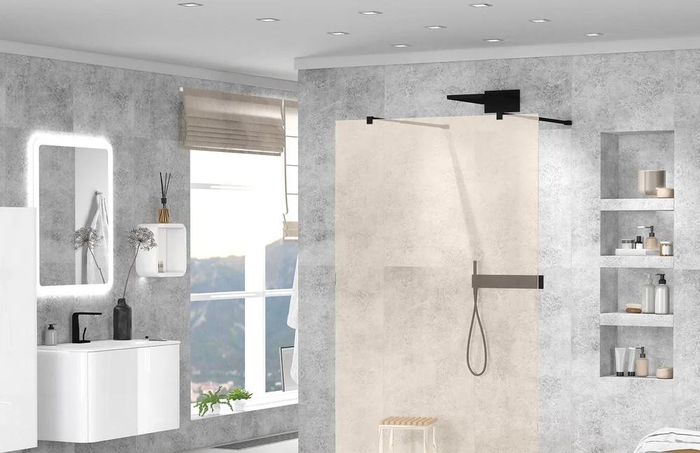 Душевая перегородка - Cezares, Liberta, 110x195 см, L-2-110-120-BR-NERO / LIBERTA-L-2-110-120-BR-NERO