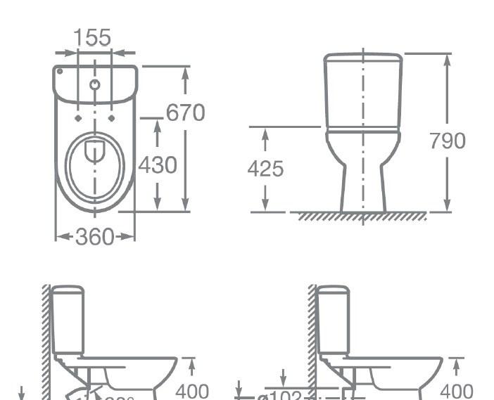 Roca Access, Унитаз компакт, 34P23800Y