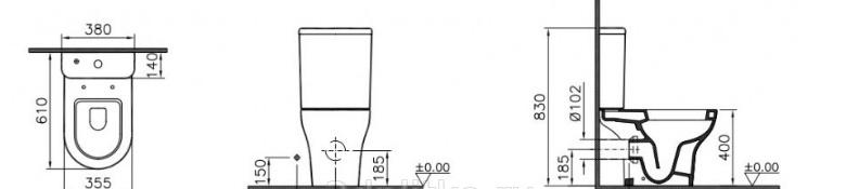 Vitra Zentrum, Унитаз компакт, 9824b003-7207 / 9824B003-7207