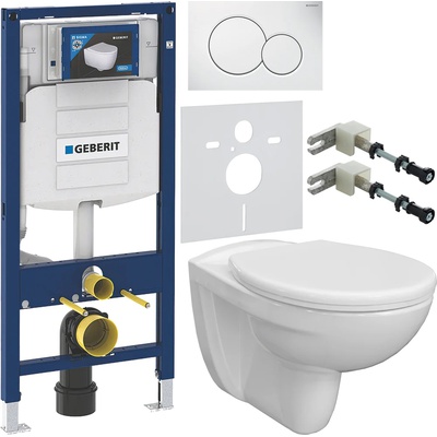 Geberit без коллекции, Унитаз подвесной с инсталляцией и кнопкой, PN48430W
