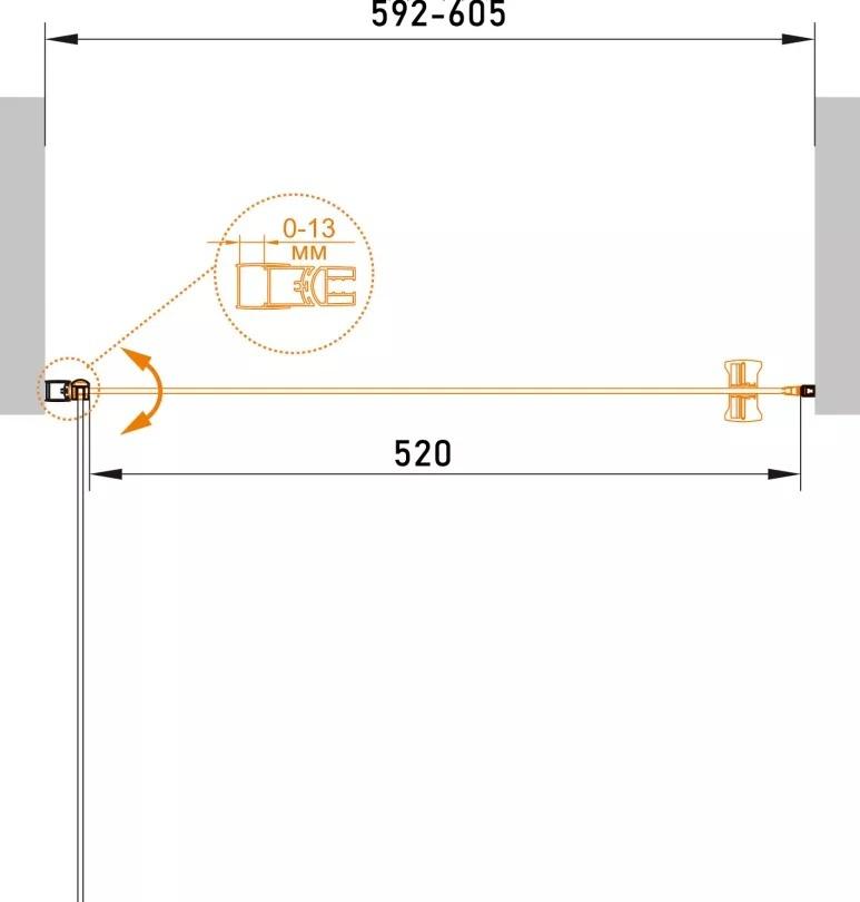 Душевая дверь - Cezares, Eco, 60x190 см, ECO-O-B-1-60-C-NERO