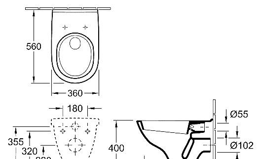 Villeroy&Boch O.Novo, Унитаз подвесной, 00179987 / 5660H101