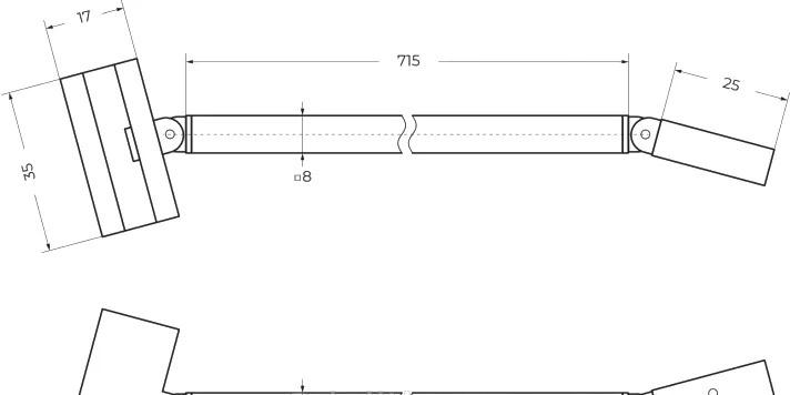 Душевая перегородка - Cezares, Liberta, 120x195 см, LIBERTA-L-1-TB-120-BR-NERO / L-1-TB-120-BR-NERO