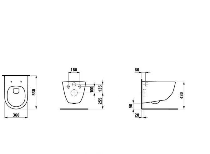Laufen Pro, Унитаз подвесной, 8.2096.6.400.000.1