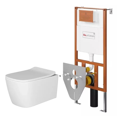 ArtCeram A16, Унитаз подвесной с инсталляцией и кнопкой, 700.101.03