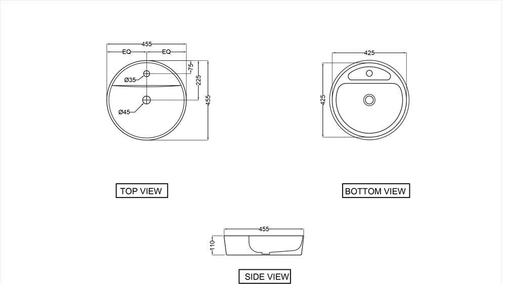 Раковина - Jaquar, Jaquar Designer, 45.5x45.5x11 см, JDS-WHT-25939